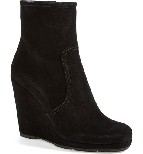 Prada wedge boots suede